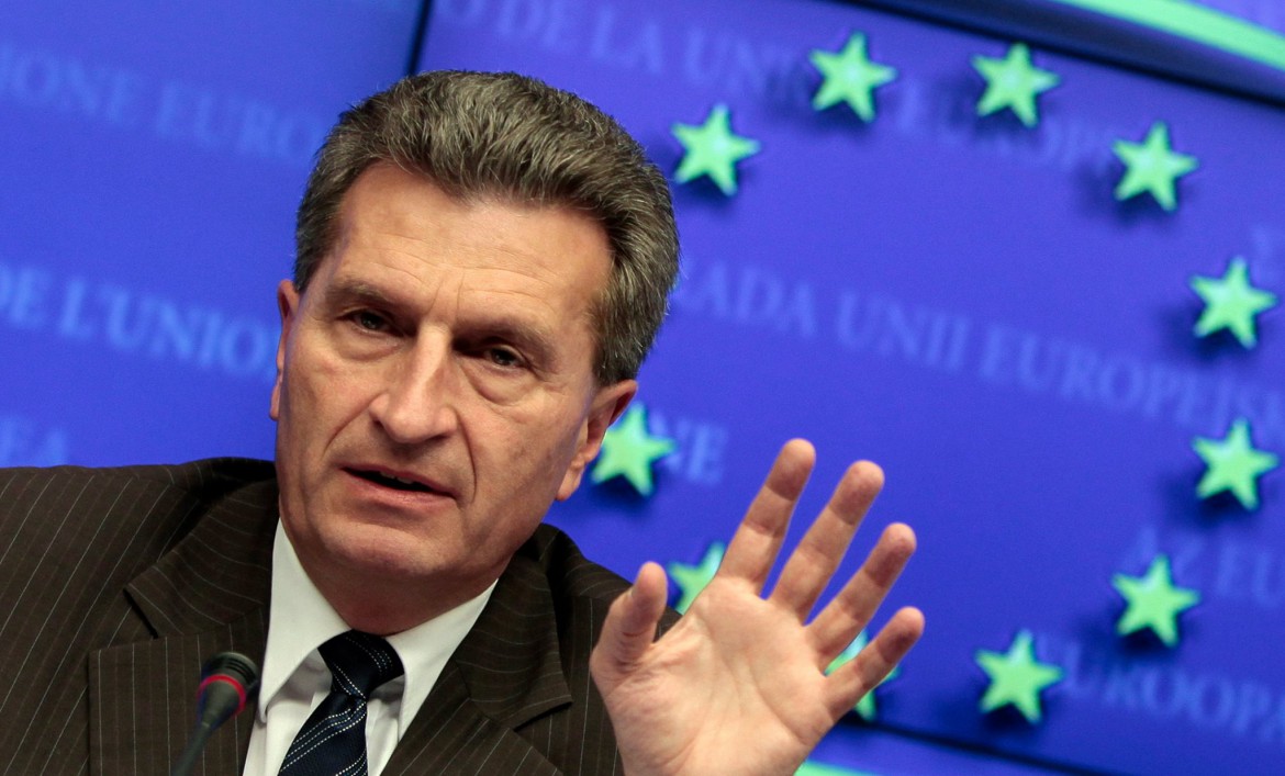 Le commissaire européen au Budget Günther Oettinger