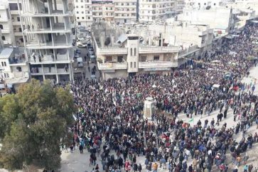 Manifestation ce dimanche 4 février à Afrine (Source: Afrine now-Facebook)