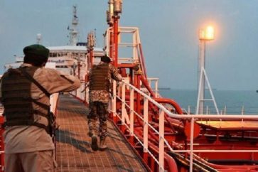 le Corps des gardiens de la révolution islamique Iranienne au bord du Stena Impero