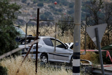 La voiture de l’auteur de l’opération de la voiture bélier près d’AlKhalil