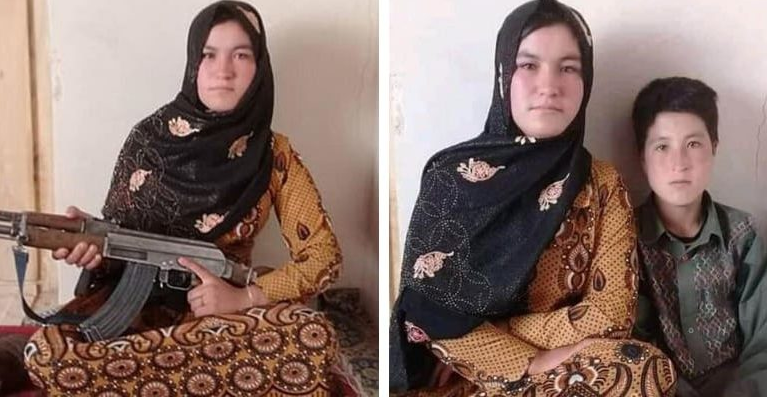 Qamar Gul et son petit frère