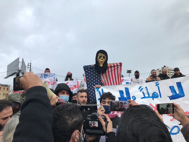 Sit-in devant la municipalité de Saïda pour protester contre la visite de l’ambassadrice US