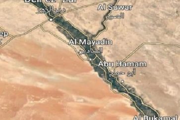 Boukamal se situe  à la frontière syro-irakienne.