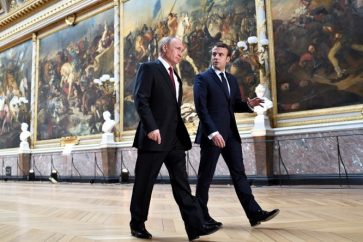 Les présidents Poutine et Macron