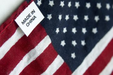 Drapeau américain made in China (image d'illustration)