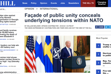 « Au cours des vingt dernières années, à commencer par l'invasion américaine de l'Irak en 2003, l'OTAN n'a pas été unie sur les questions de la guerre et de la paix"