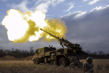 Un canon Caesar dans la zone du conflit ukrainien.