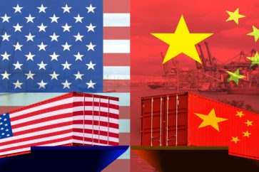 Bras de fer entre les USA et la Chine (illustration)