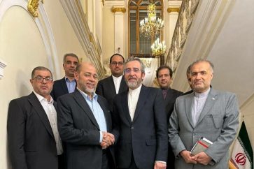 Une délégation du Hamas au siège de l'ambassade d'Iran à Moscou.