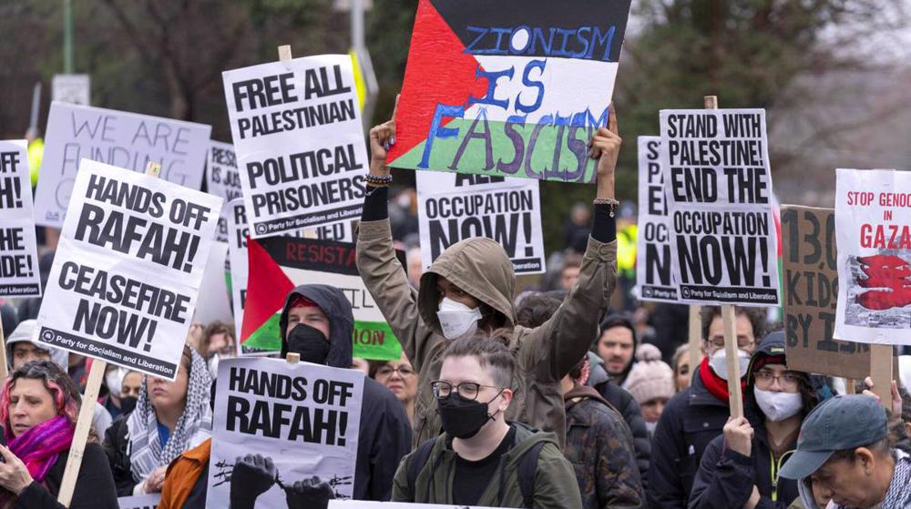 Des manifestants US protestent contre la guerre israélienne à Gaza