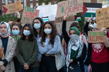 Des étudiants manifestent sur le campus universitaire de Colombia en protestation au génocide israélien à Gaza (illustration)